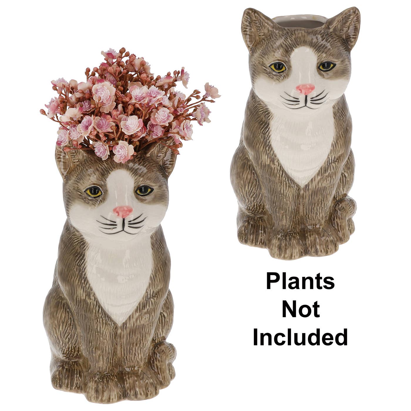 Kattenvaas Grijsbruin – Keramiek – Waterdicht – 20 cm