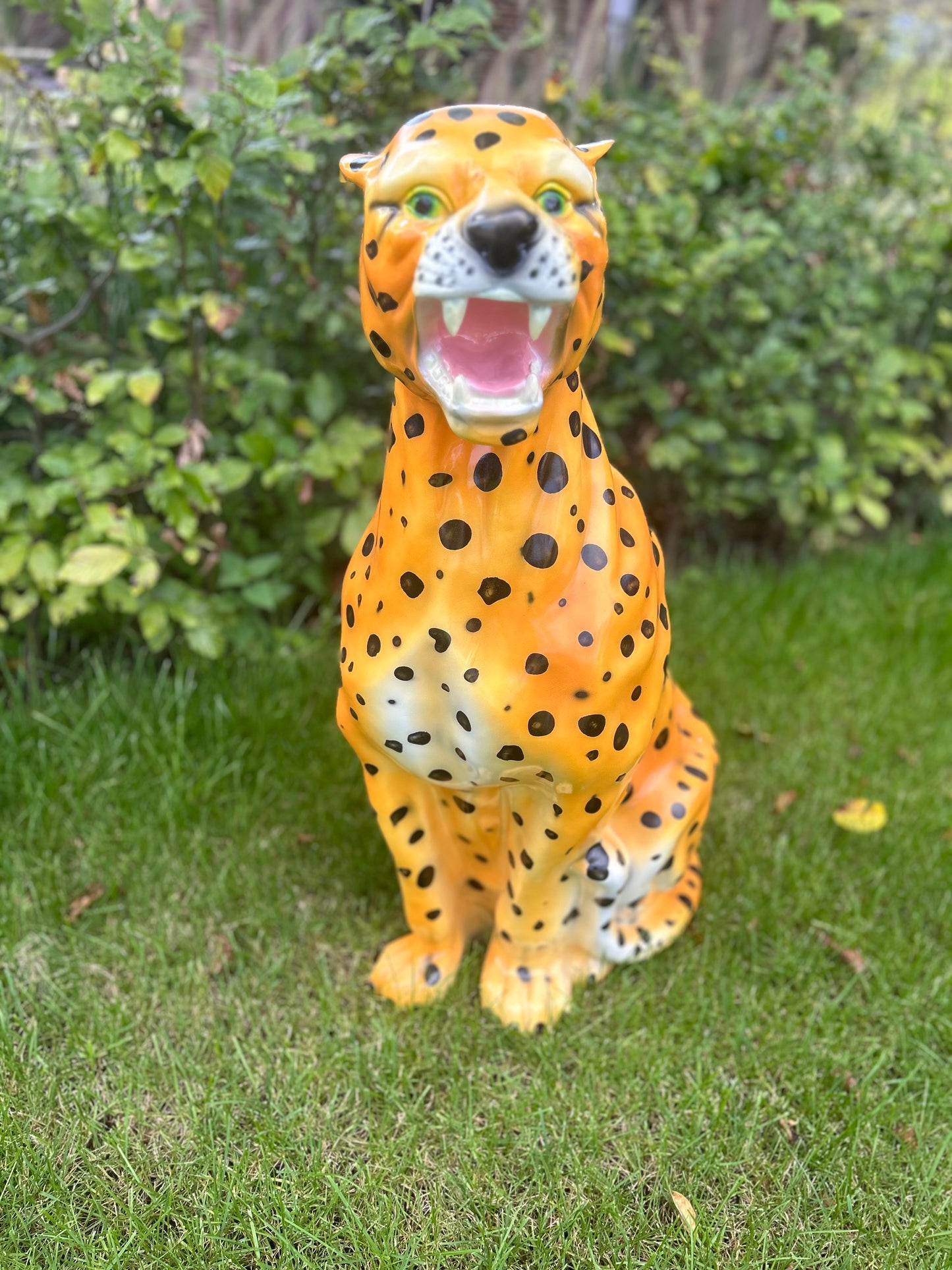 XL Zittend Luipaard Beeld – 82 cm Hoog