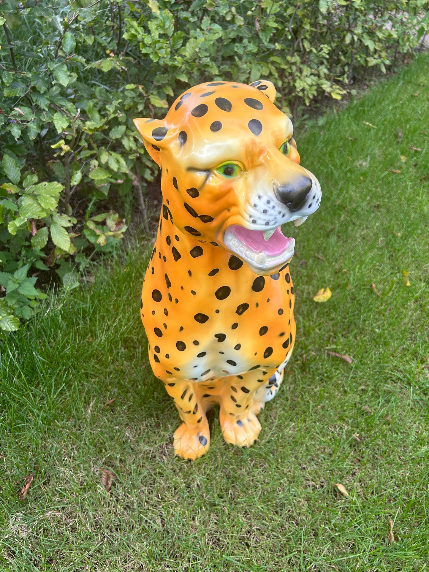 XL Zittend Luipaard Beeld – 82 cm Hoog