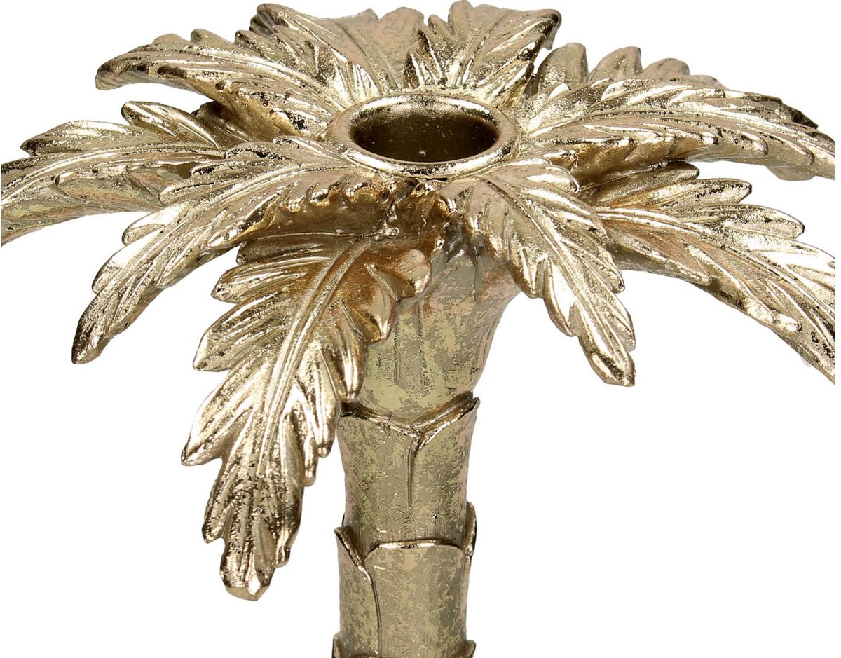 Kandelaar Slang Champagnekleur Palmboom 31 cm