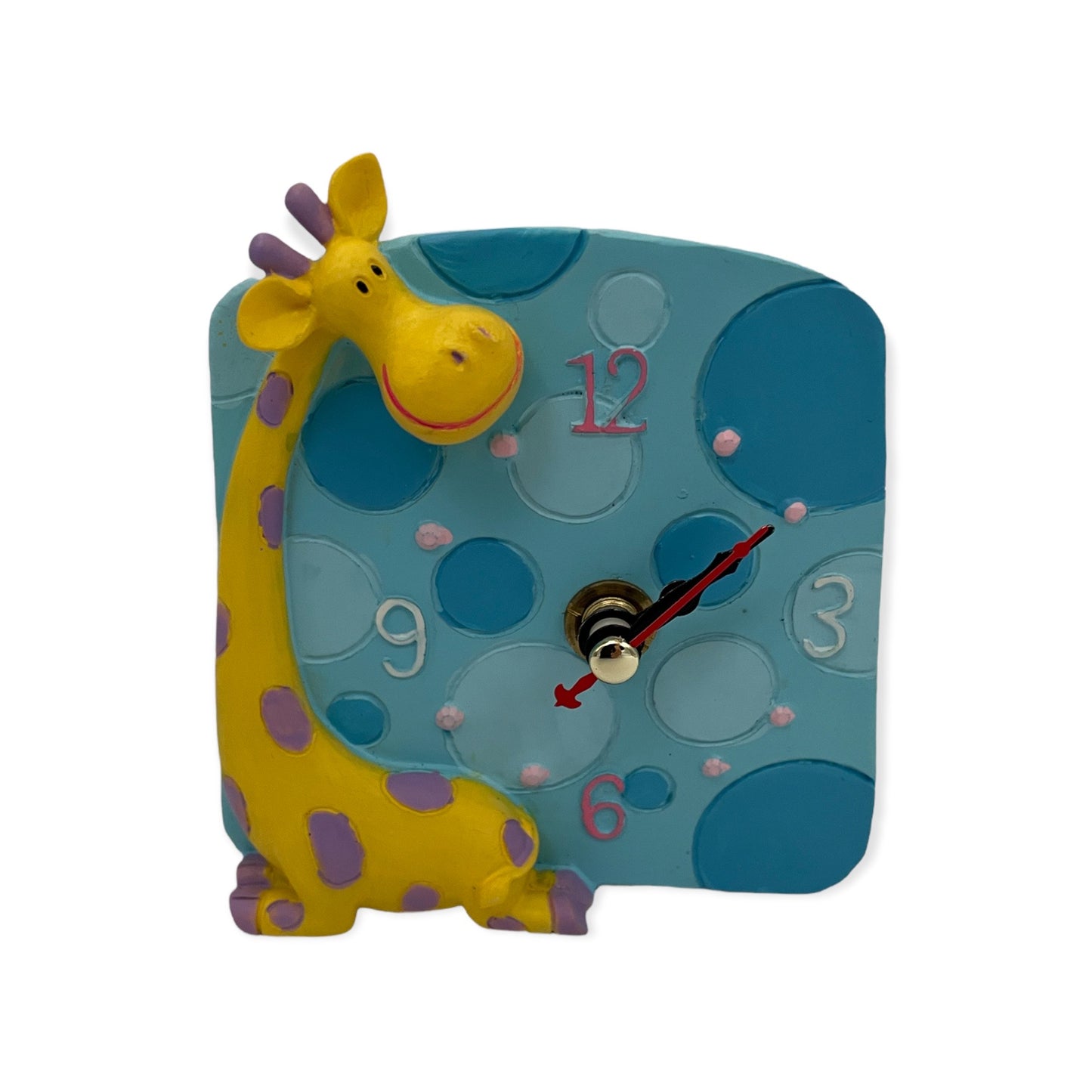 Kinderklok Giraffe – Blijvende Tijd in 4 Kleuren (9×10 cm)