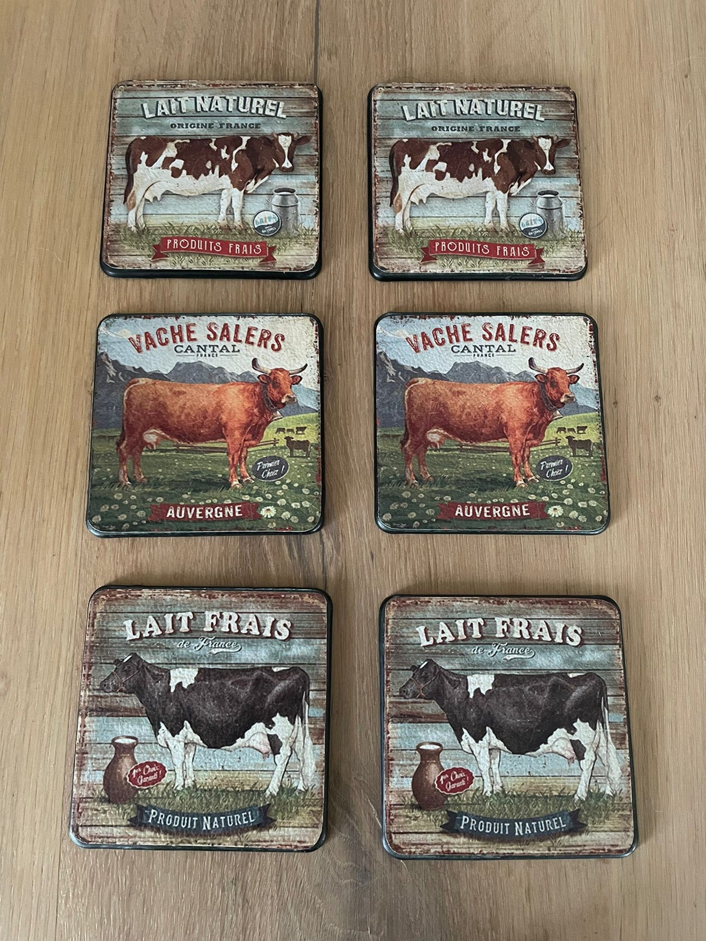 Onderzetters Koeien – Set van 6 Kunstleer