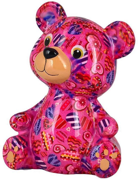 Spardose Bär Toto – Rosa Herzen 16x10x19 cm