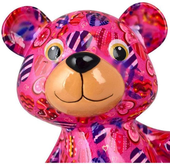 Spardose Bär Toto – Rosa Herzen 16x10x19 cm
