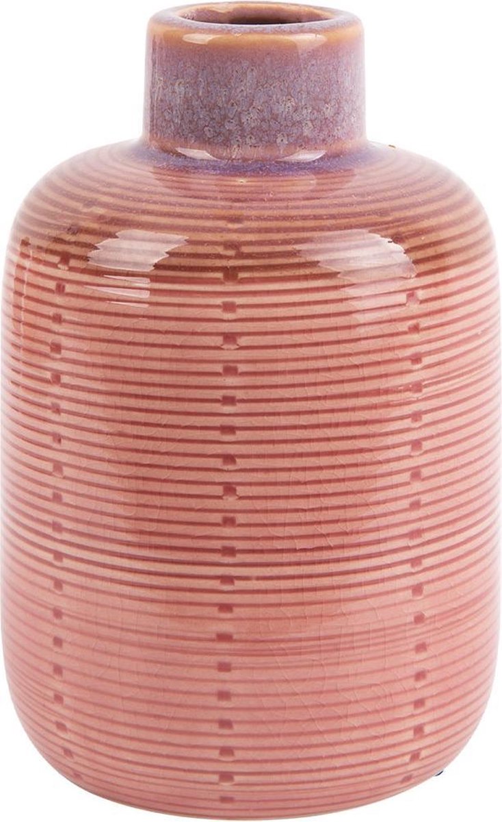 Roze Flesvaasje – Keramiek – Ø 10 x H 14 cm