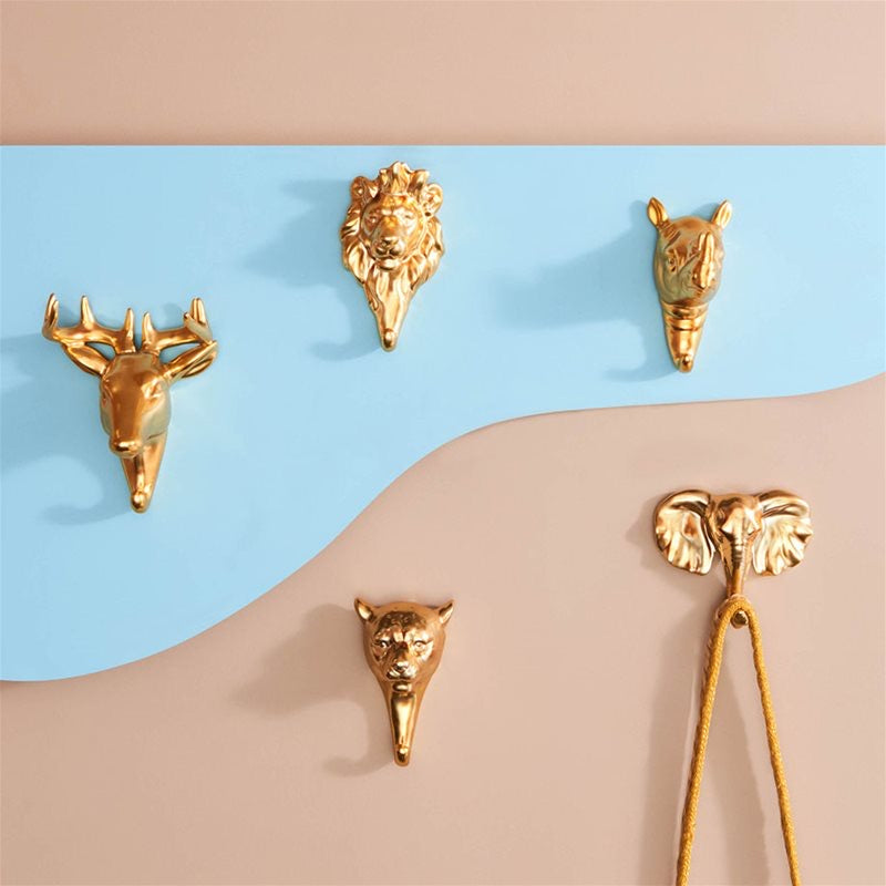 Gouden Neushoorn Wandhaak – &Klevering – 13 cm