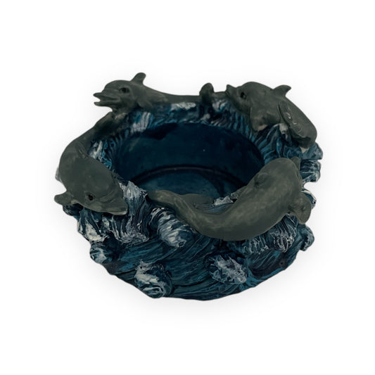 prachtige theelchthouder met dolfijnen