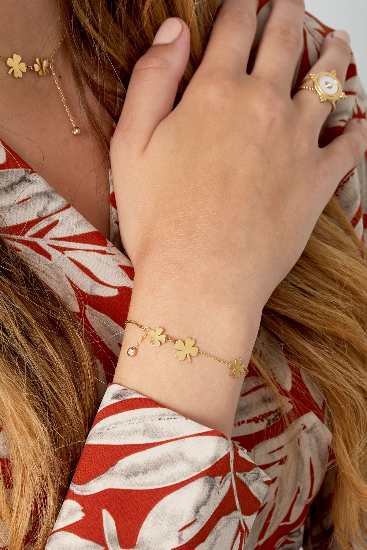 Zilveren Klavertjevier Armband – Stainless Steel