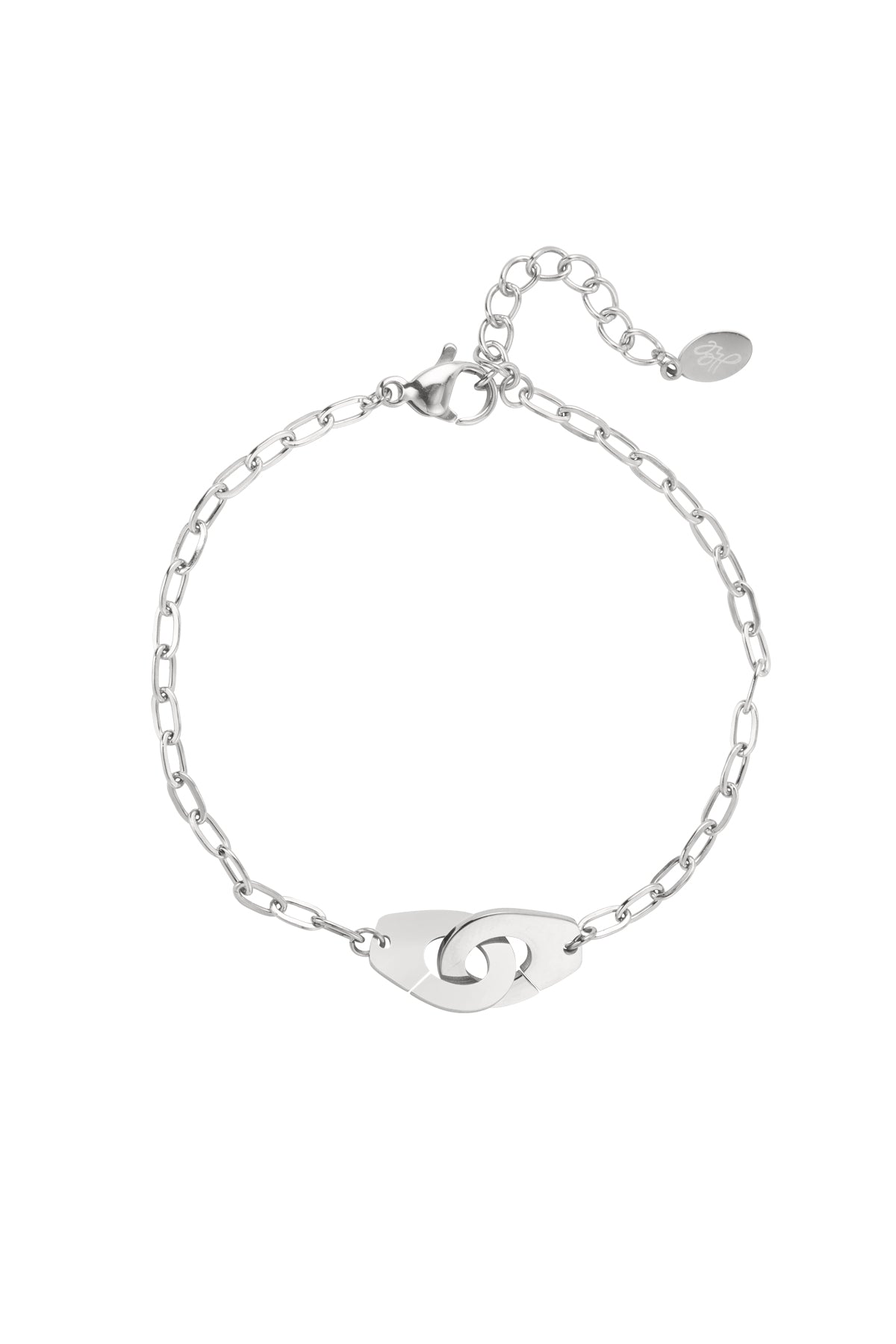Zilveren armband met gesloten schakelsluiting – stainless steel damesarmband – Krokomingo