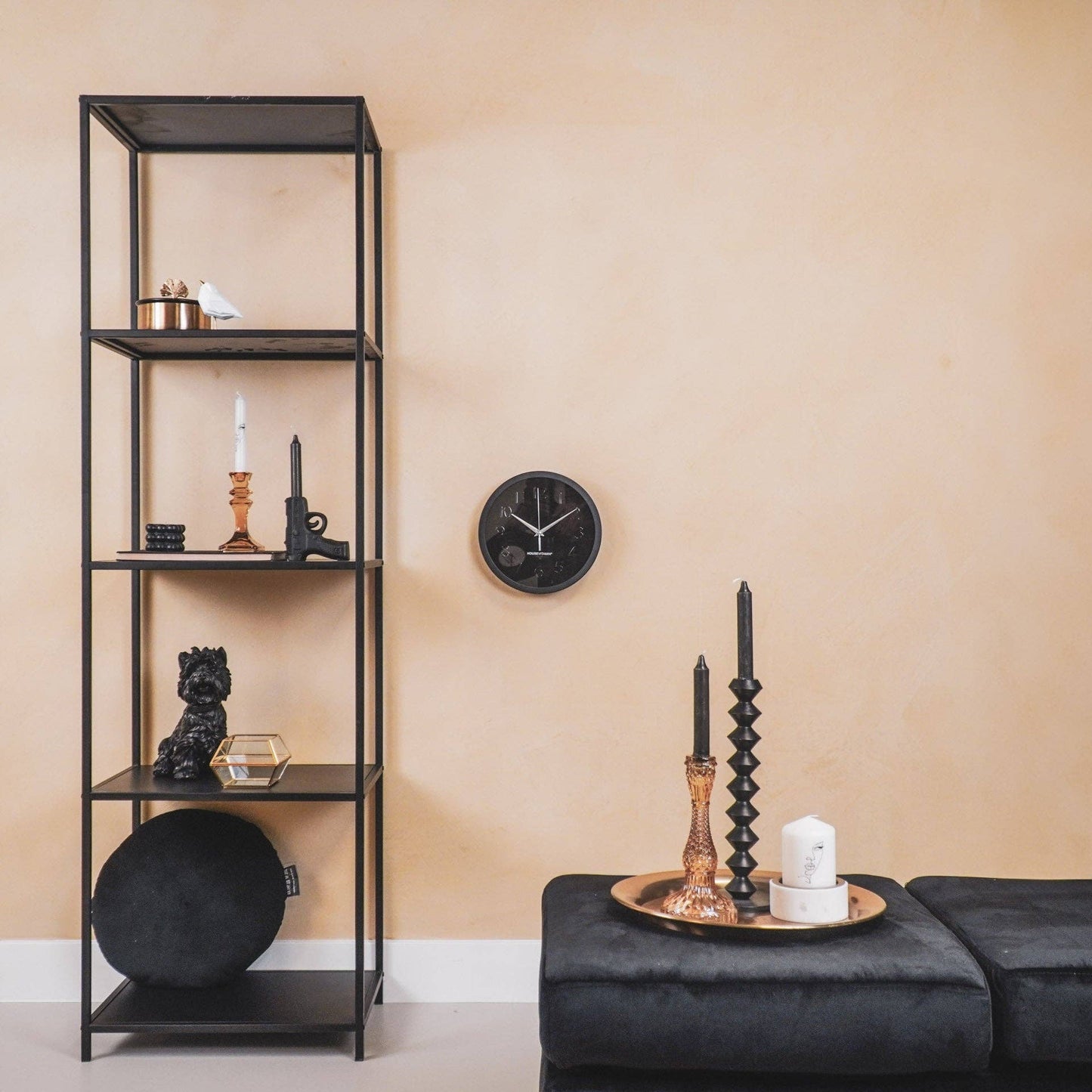 Wandklok Zwart – Metaal – 25 cm