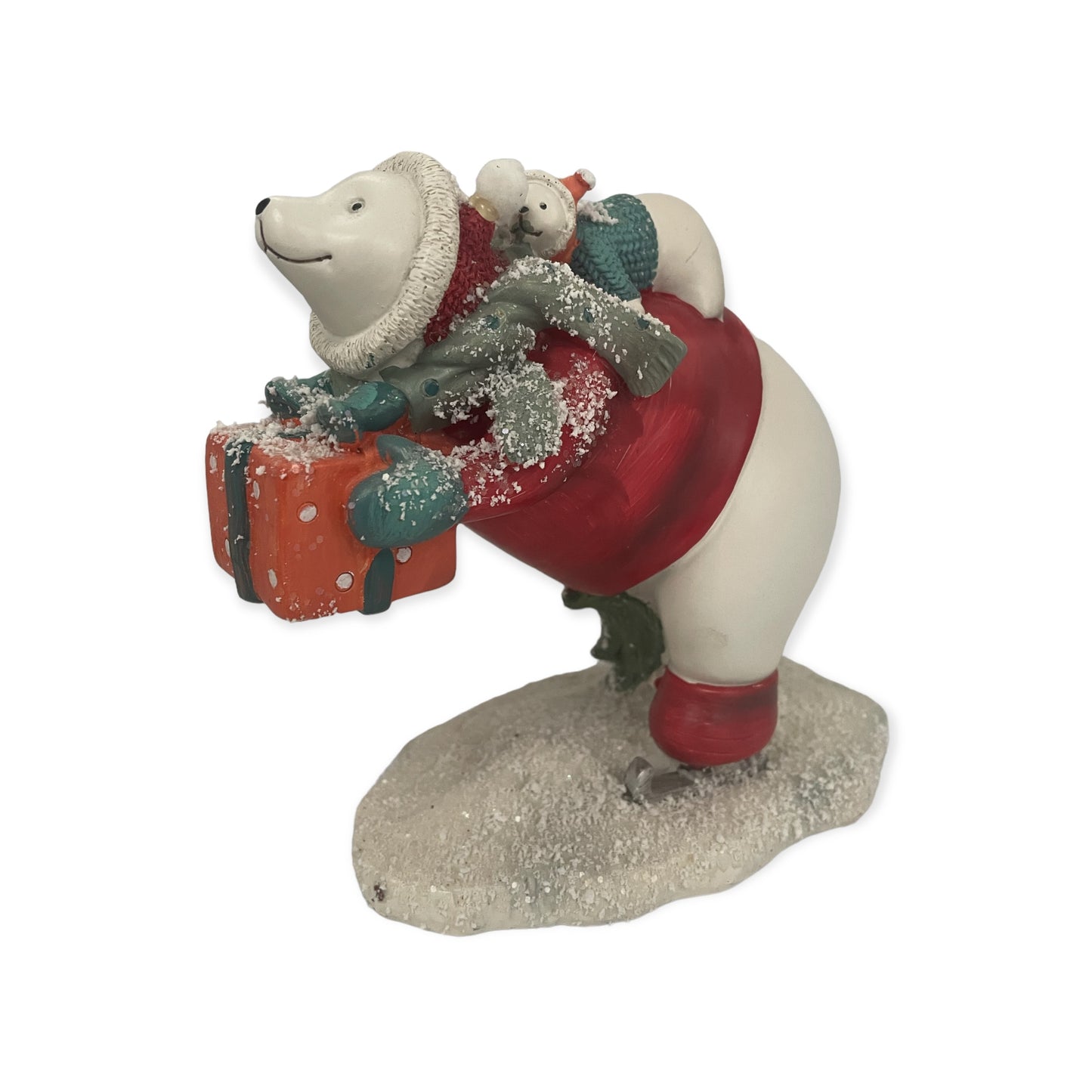 IJsbeer Schaatsend met Kind – Kerst 20 cm