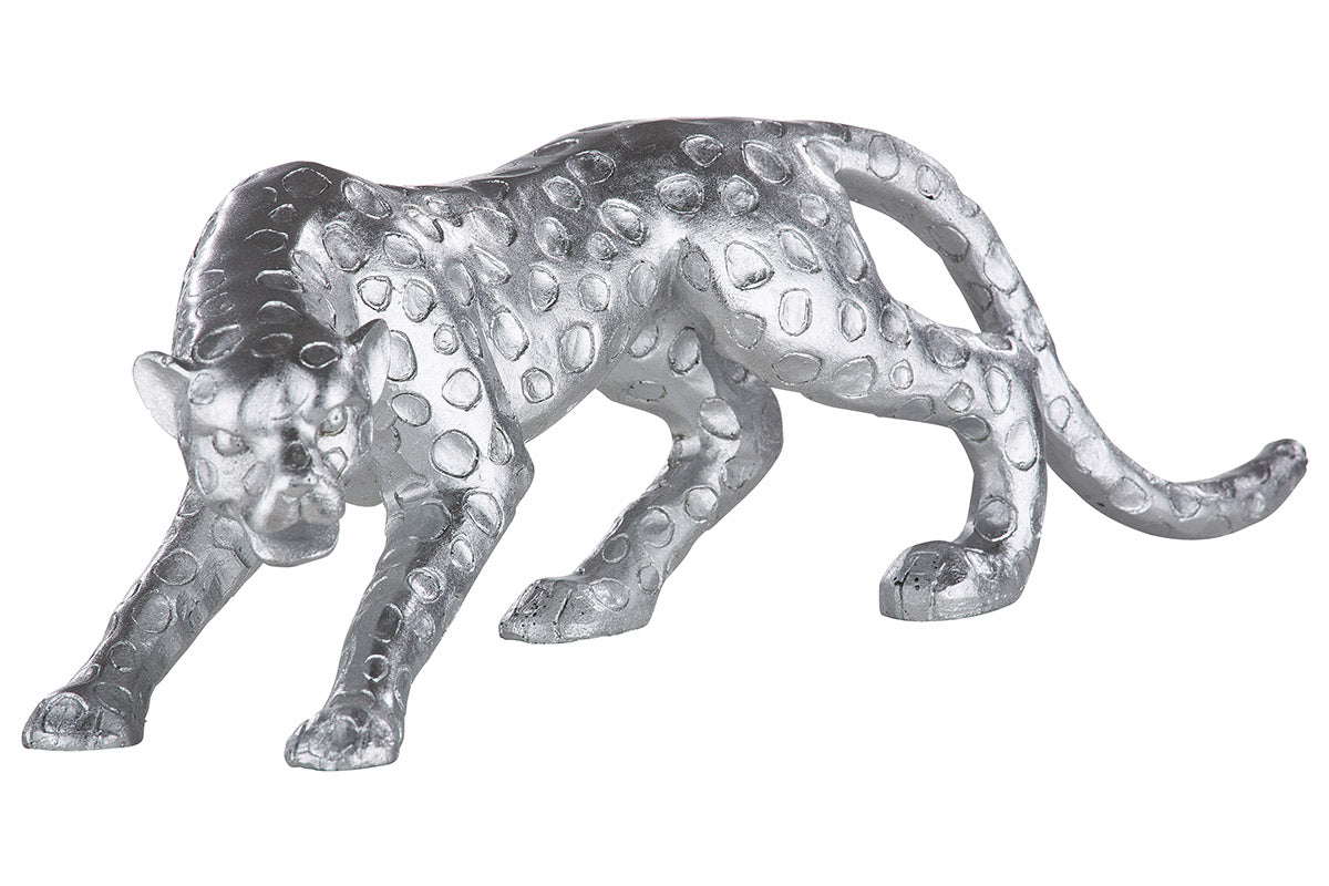 Zilveren Cheetah Beeld | Luxe Dierendecoratie Eyecatcher