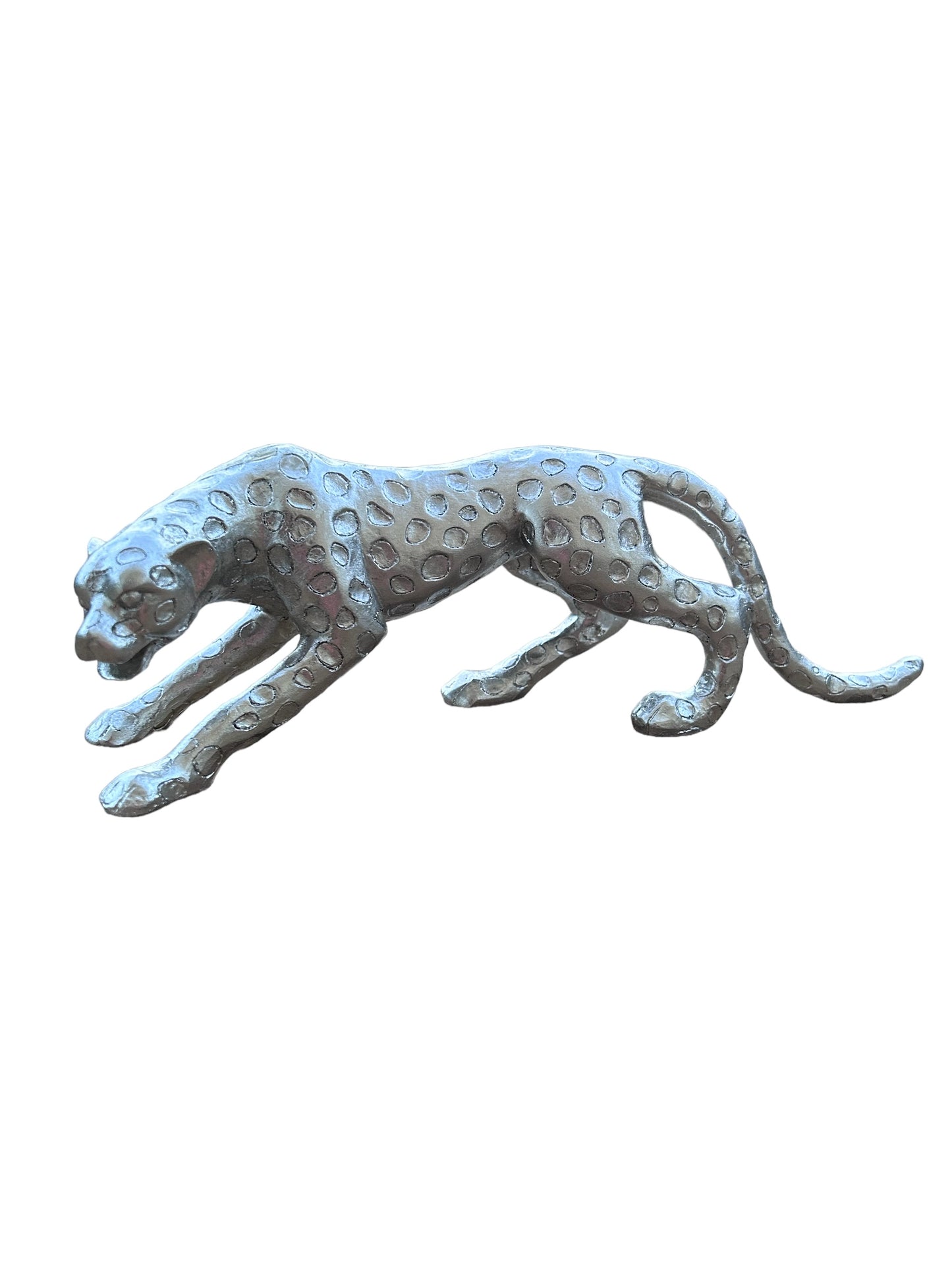 Zilveren Cheetah Beeld | Luxe Dierendecoratie Eyecatcher