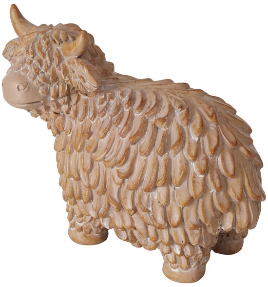 Highland Cattle Figurine – Rustic Decoration – 16 cm