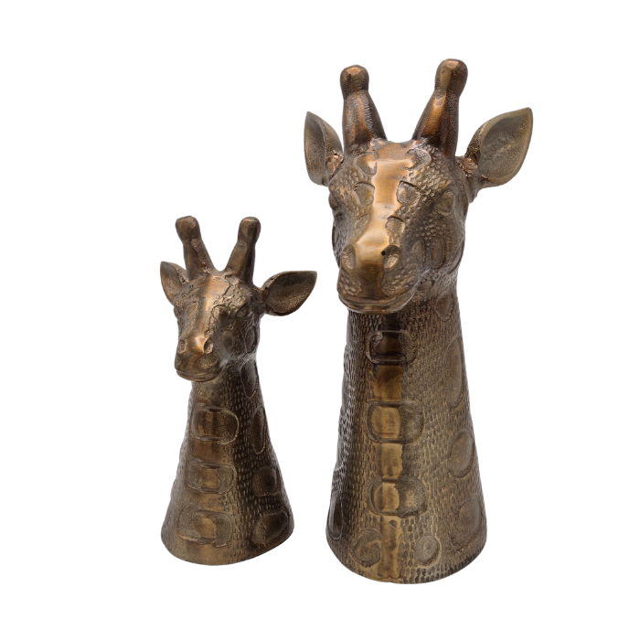 Set Giraffe Hoofden β Goud Aluminium (2-delig)