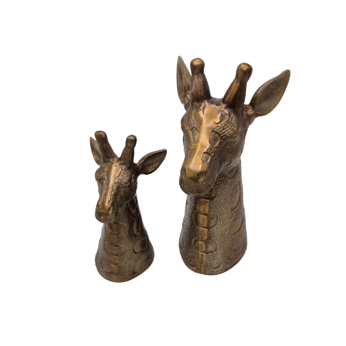 Set Giraffe Hoofden β Goud Aluminium (2-delig)
