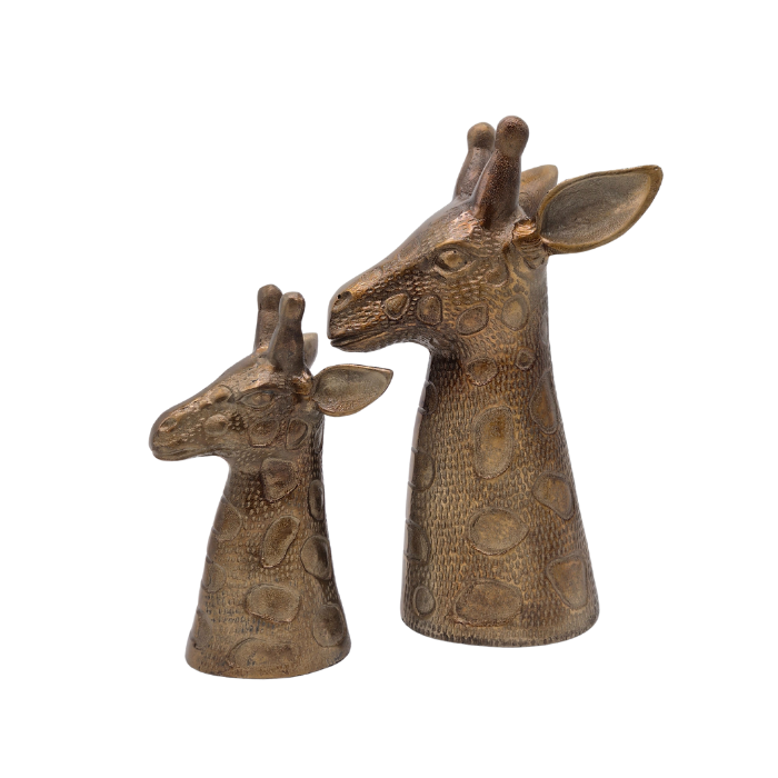 Set Giraffe Hoofden β Goud Aluminium (2-delig)