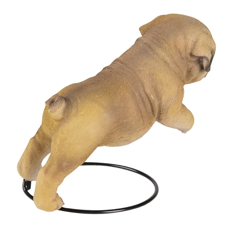 🐶 Jumping Bulldog Puppy Statue – 18x12x14 cm