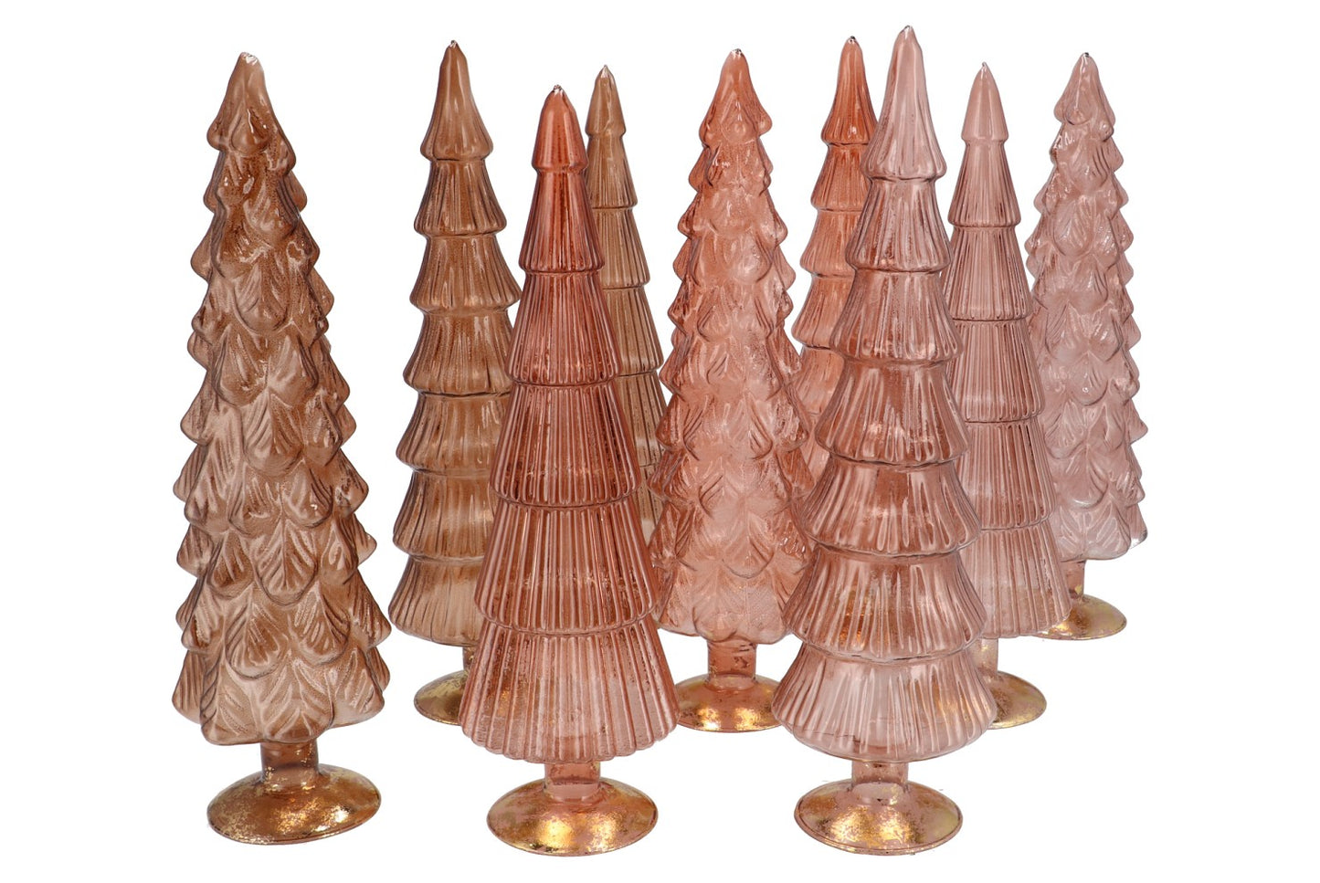 Glazen Kerstboom Beeld – Assorti – 9x9x35 cm – Luxe Kerstdecoratie