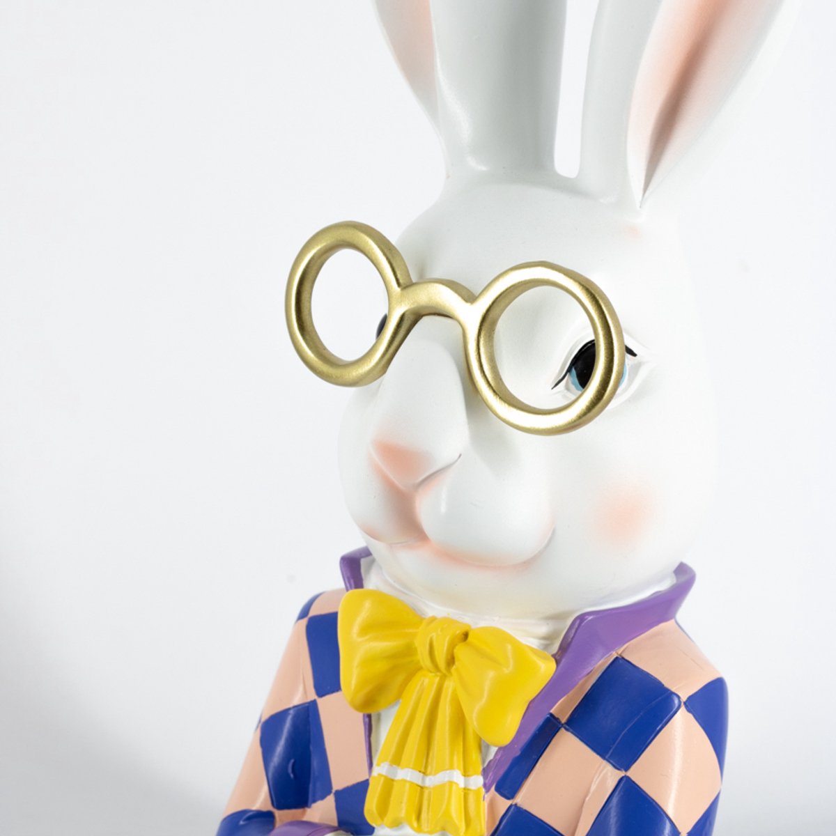 Design Rabbit Statue with Glasses – Playful & Elegant – Polyresin – 38.2 cm