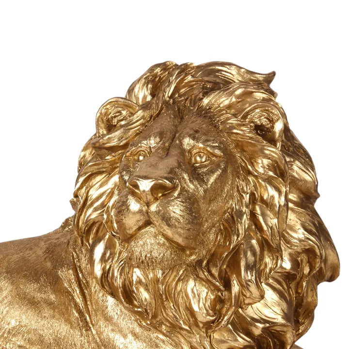 Beeld Leeuw XL Goud 80 cm – Luxe Polyresin Dierenbeeld