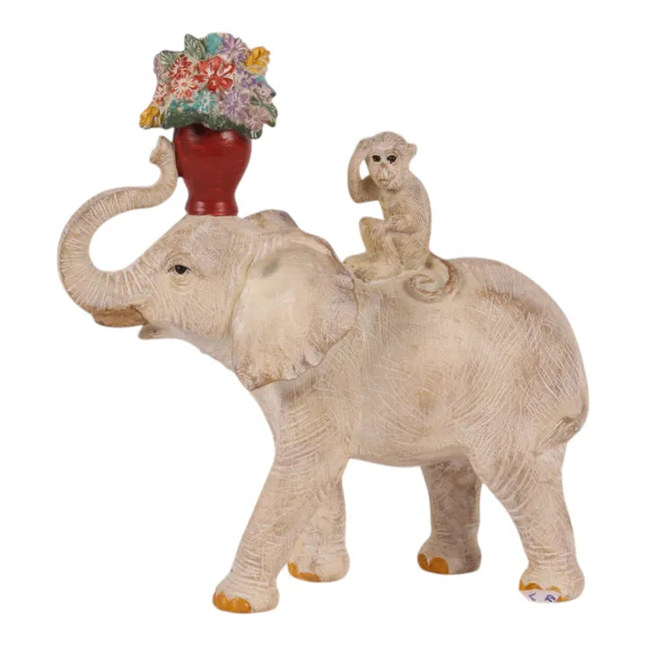 Olifant met Aap – Decoratief Beeld – 2 Varianten – Dutch Style – 18/19 cm