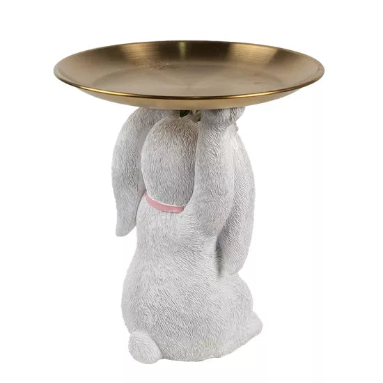Decorative Statue Rabbit with Bowl