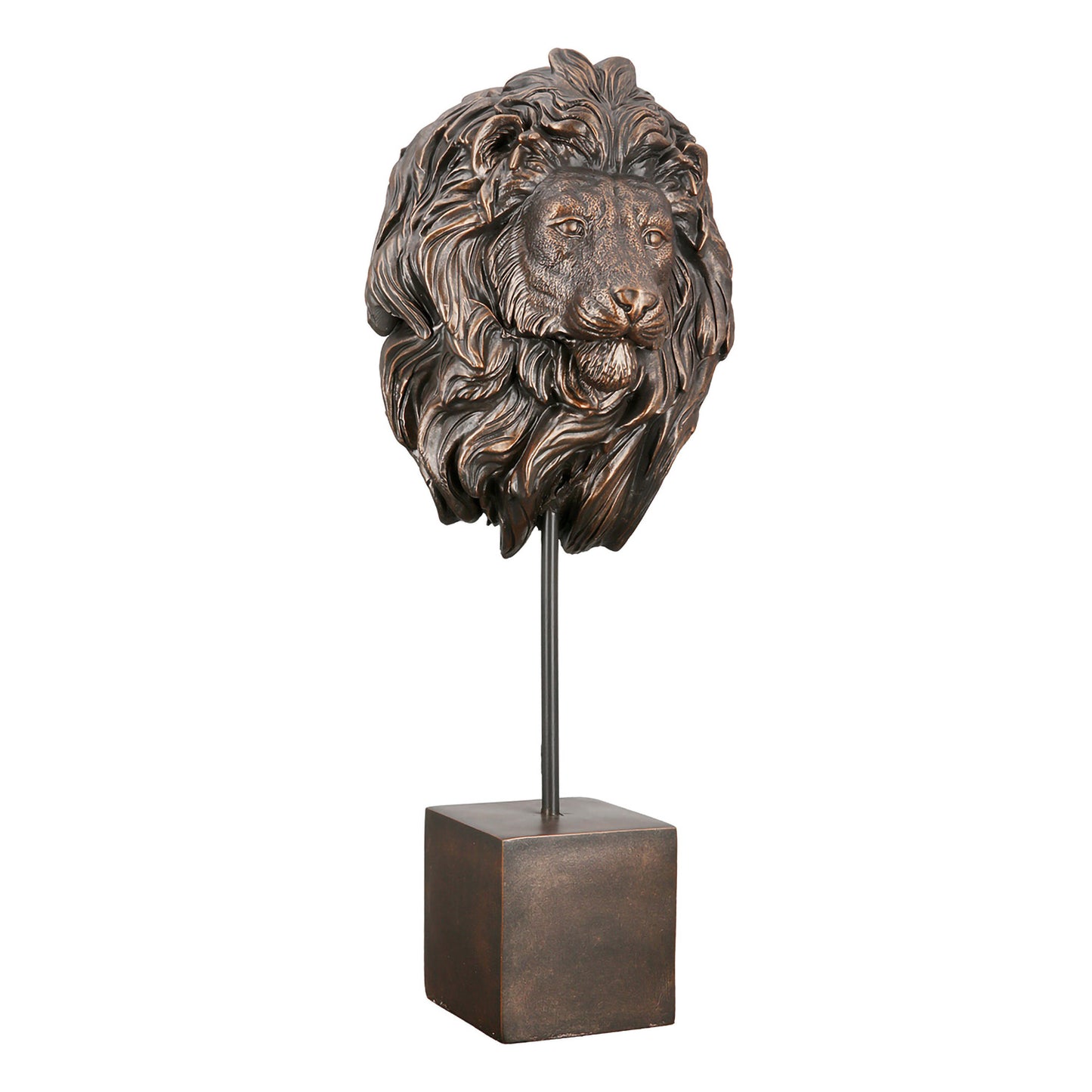 Leeuw Sculptuur – Antiek Bronslook Kunsthars