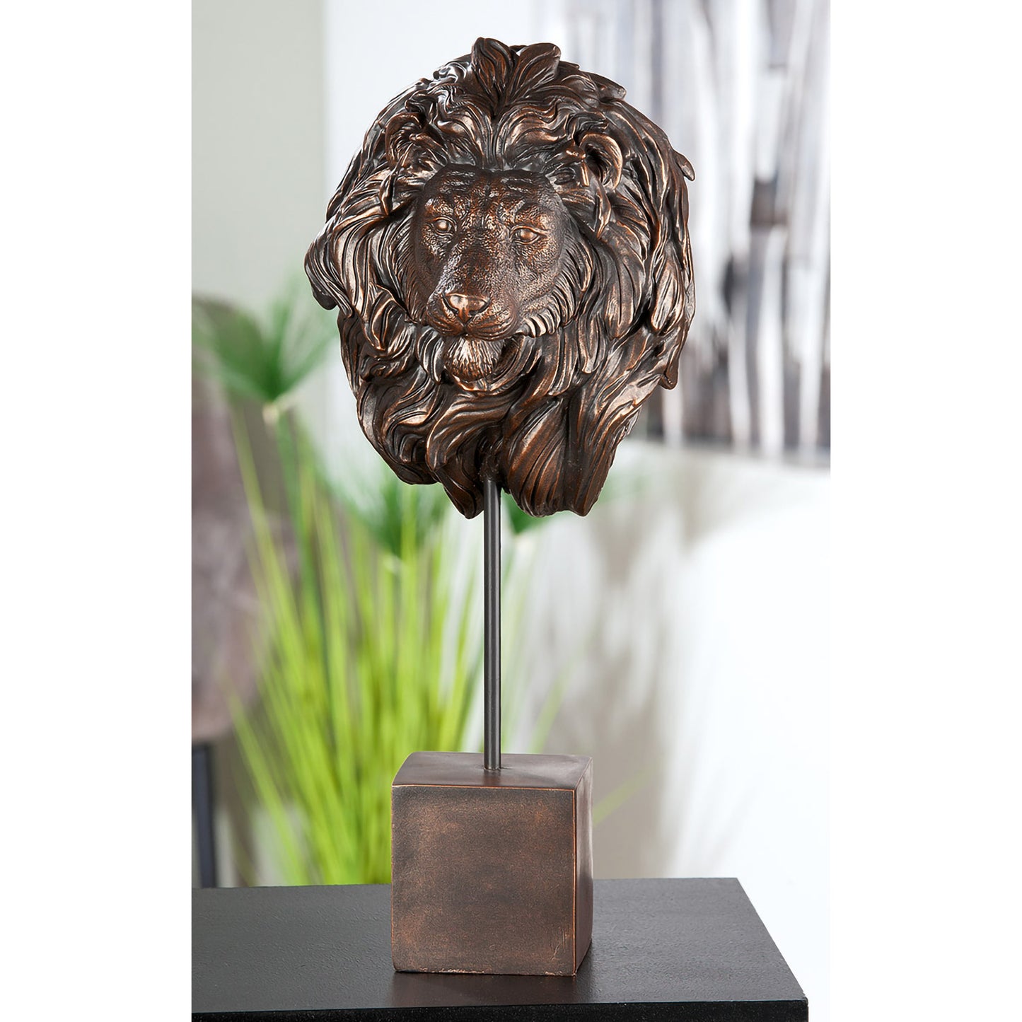 Leeuw Sculptuur – Antiek Bronslook Kunsthars