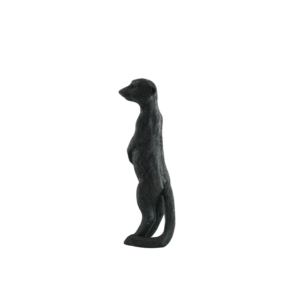 Dekorative Erdmännchenstatue – Schwarz