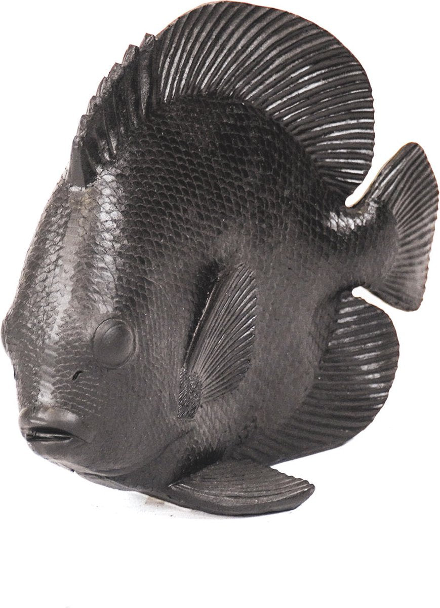 Zwarte Vis Decoratie – Mat Polyresin – 19,5 cm