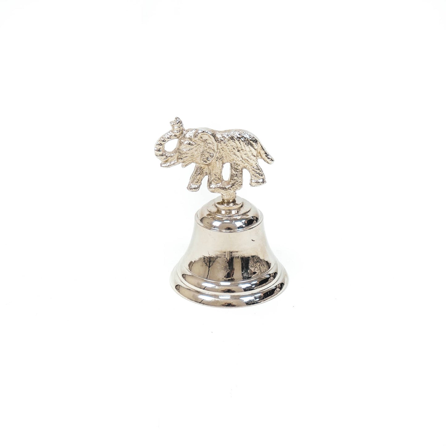 Zilverkleurige Butlerbel Olifant – Aluminium Woonaccessoire