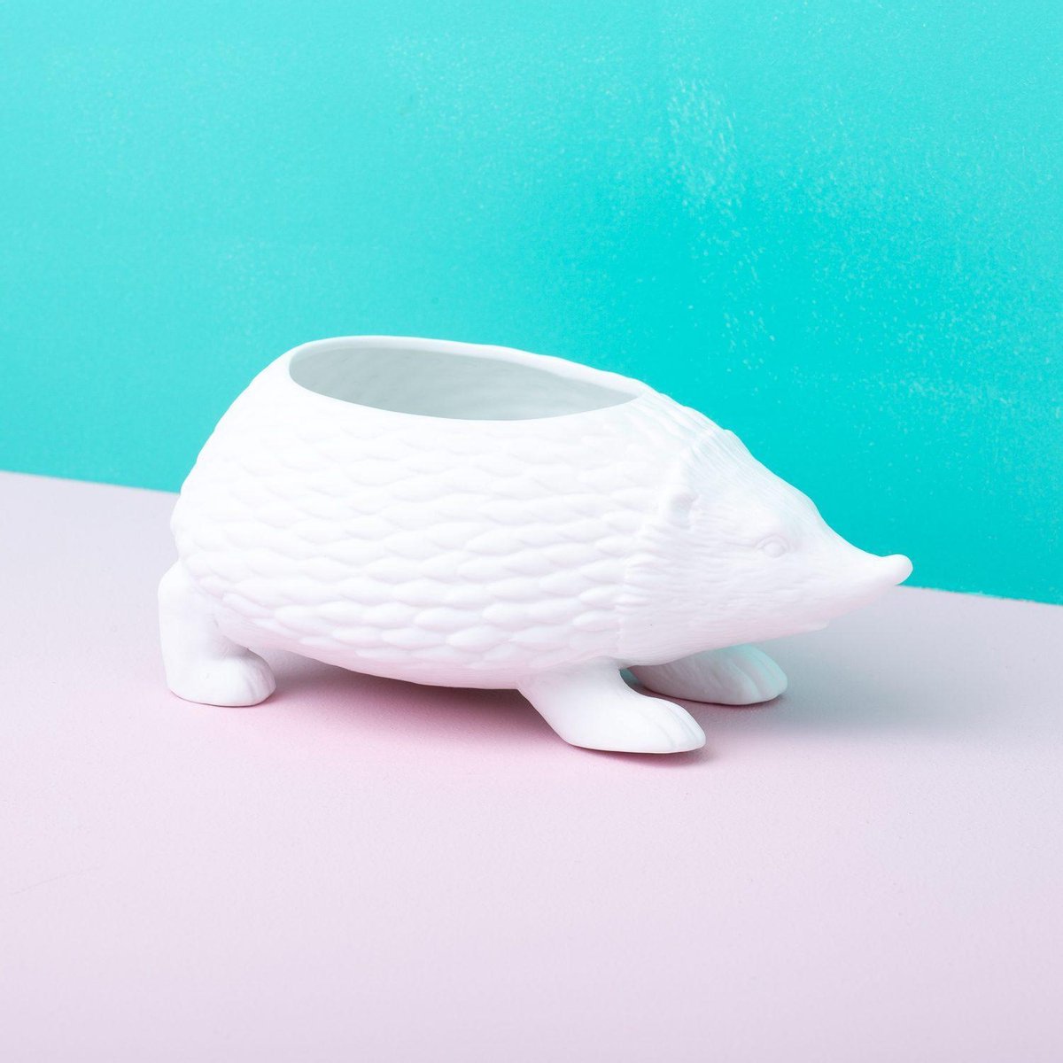 Bloempot Egel – Wit Porselein – 17 cm