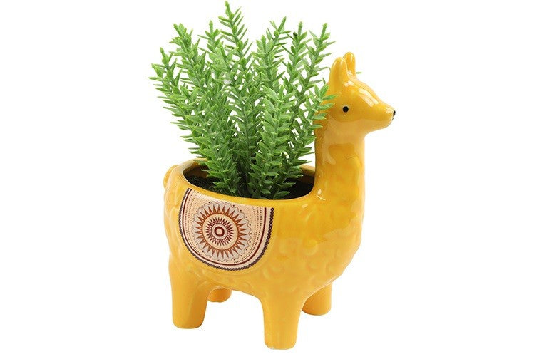 Lama Bloempotje met Kunstplant