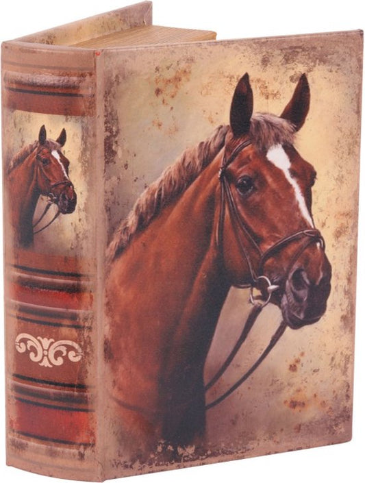 Decoratieve boekenkluis met paardenmotief – Dutch Style in bruin PU-leer