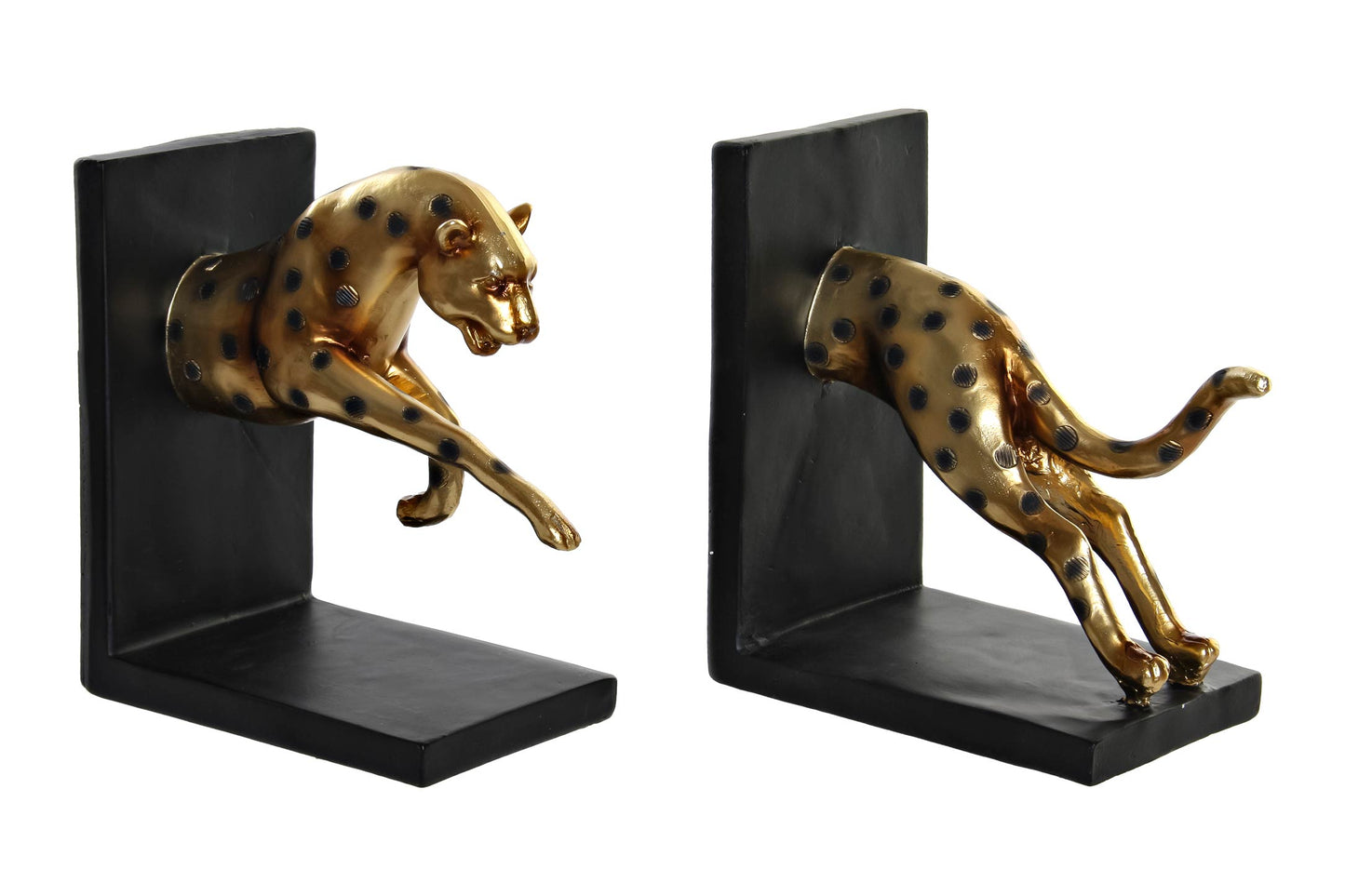 Goud-Zwarte Panter Boekensteunen – Set van 2