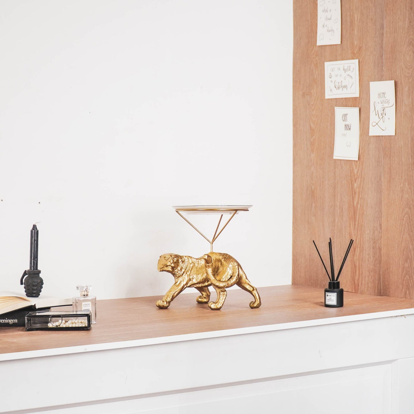 Bordenhouder Tijger Goud – Luxe Keukendecoratie