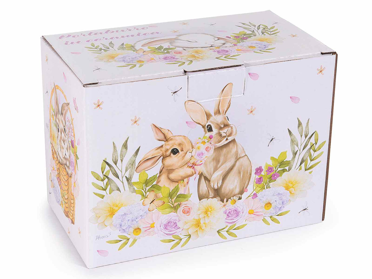 Ceramic Butter Dish with Rabbit – Bunny Butter Dish with Lid