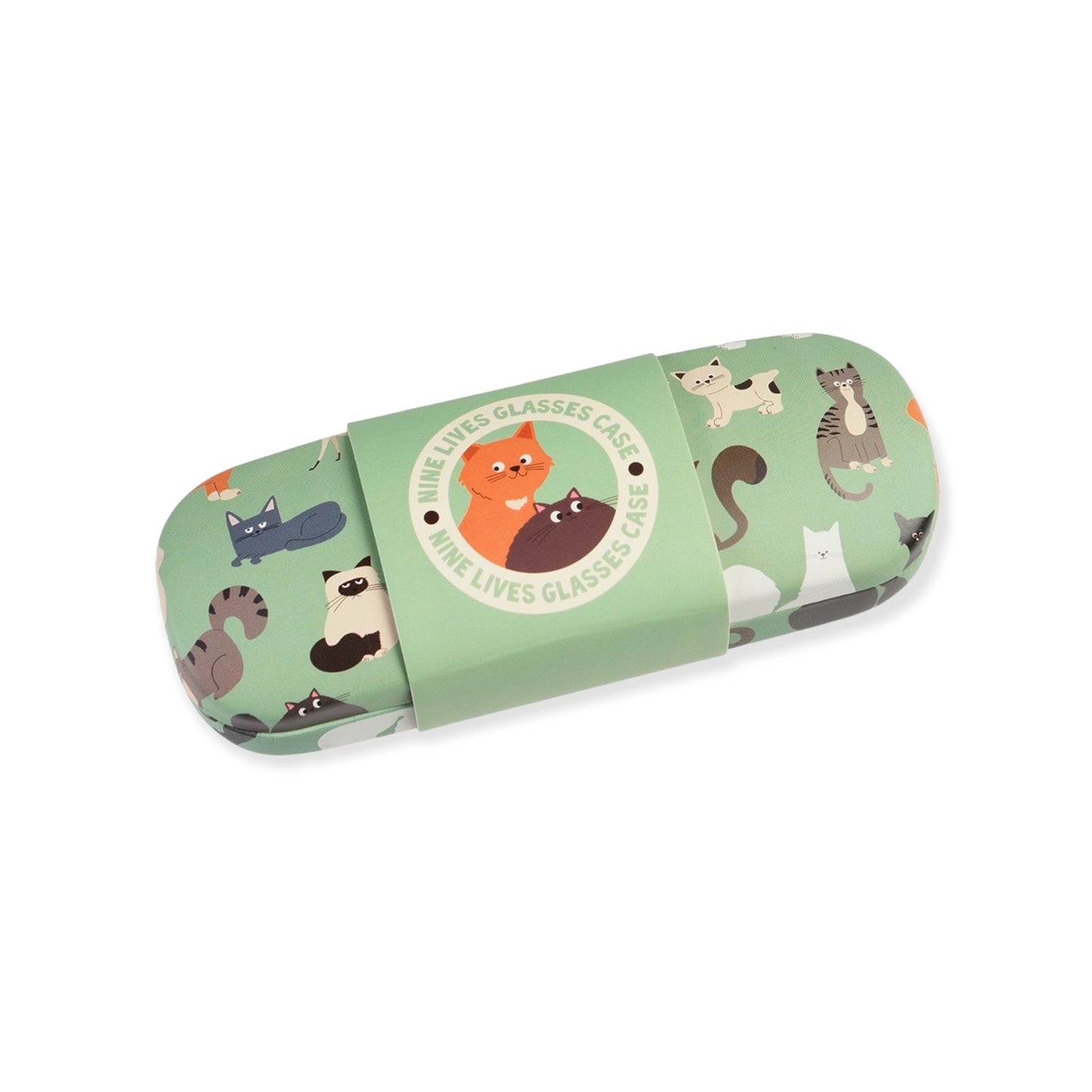 Brillenkoker met Kattenprint – Groen & Vrolijk