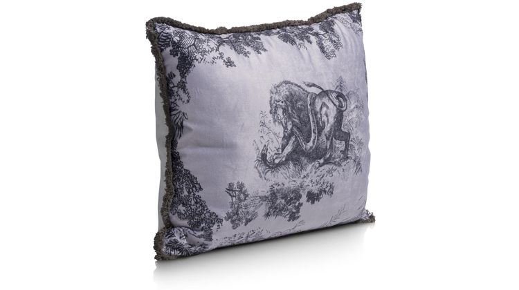 Fluwelen Kussen Safari – Leeuw & Slang Print