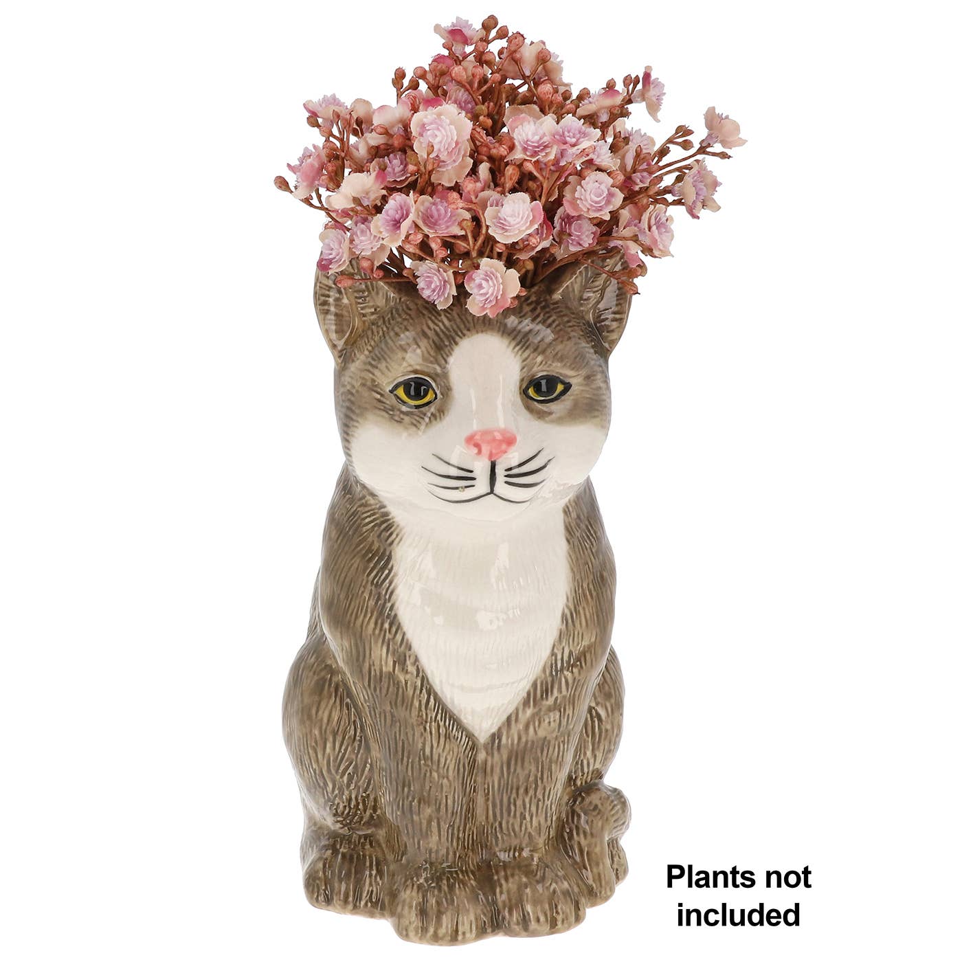 Kattenvaas Grijsbruin – Keramiek – Waterdicht – 20 cm