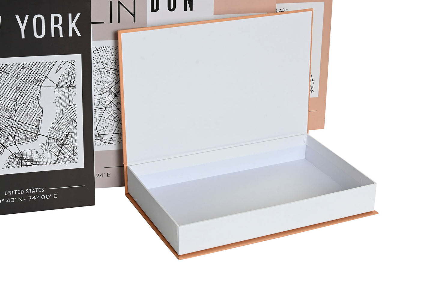 Book box cities set - decorative storage box Paris London New York