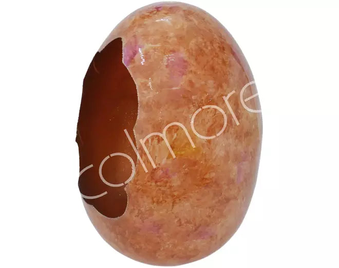 Decorative Egg SOLEIL Sunrise Orange with Copper Accent – Ø12 × 15 cm