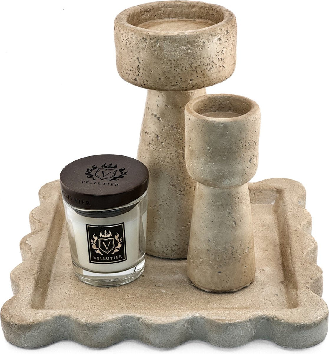 Aardewerk Dienblad Beige – Decoratief Plateau 25,5 cm