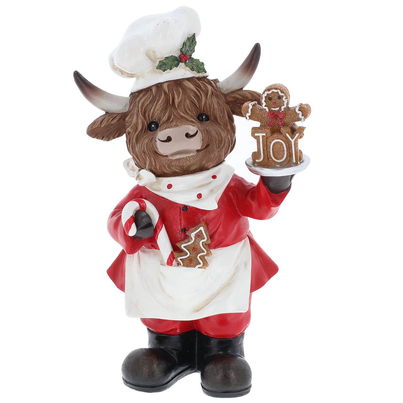 Kerst Hooglanders – Bakkersduo met Koekjes & Candy Cane | Set van 2
