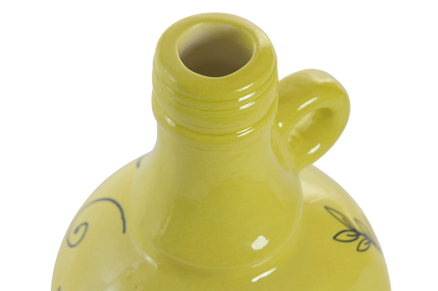 Olijfolie Fles Vaas – Geel Stoneware 20 cm