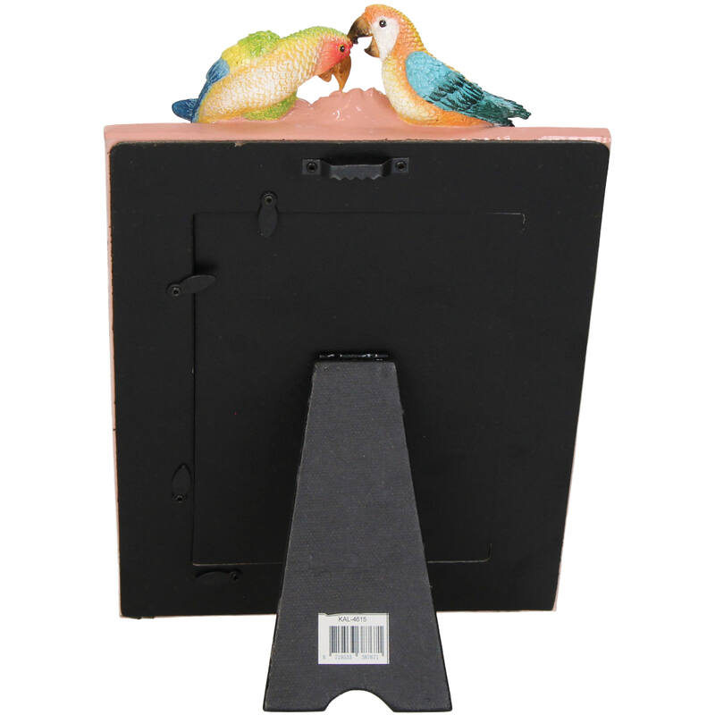Roze Fotolijst met Papegaaien – Tropisch Design | 13x18 cm | Polyresin