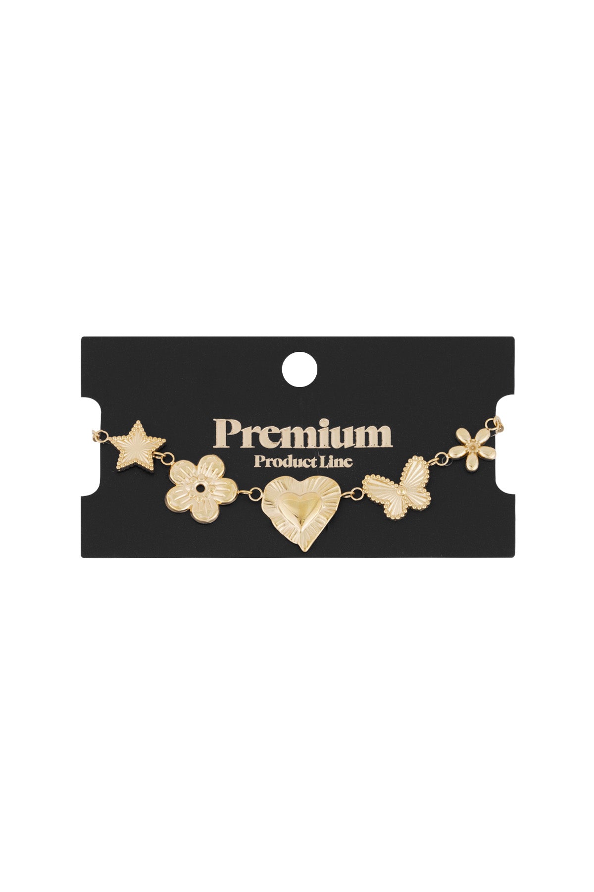 Golden Love Charm Armband – Goudkleurig – 16+3 cm