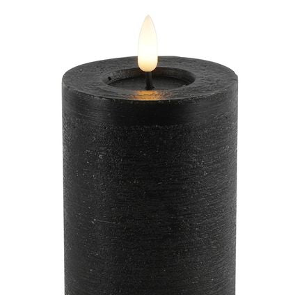 Zwarte LED Stompkaarsen – Luxe Wax Kaarsen Ø 7,5 cm in 4 formaten