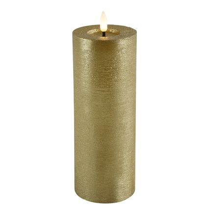 Gouden LED Stompkaarsen – Luxe Wax Kaarsen Ø 7,5 cm in 4 formaten